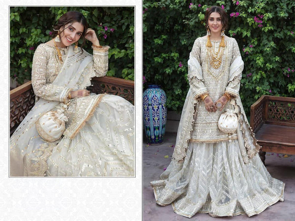 Fox Georgette Pakistani Derss With Net Bottom