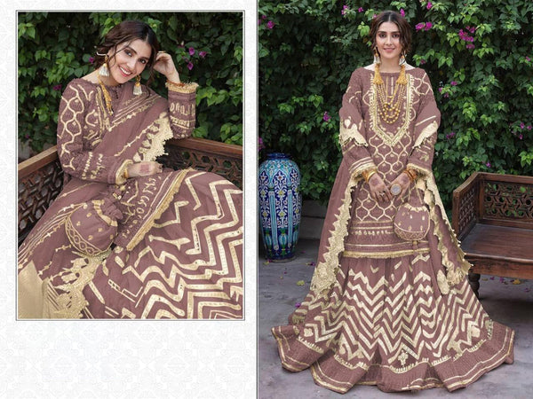 Fox Georgette Pakistani Derss With Net Bottom