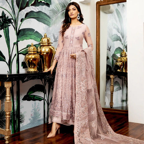 Butterfly Net With Embroidery + Siqunce Work + Stone Work (Front + Back Work) Suit