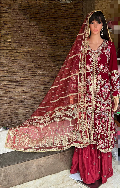 UNSTICHED  FOX GEORGETTE SEMI STICHED SEQUENCE AND EMBROIDERY WORK SUIT