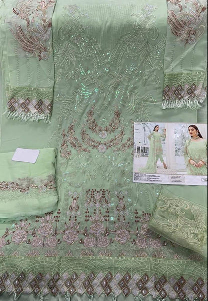 Pakistani Georgette Suit With Santton Inner and Nazmeen Dupatta