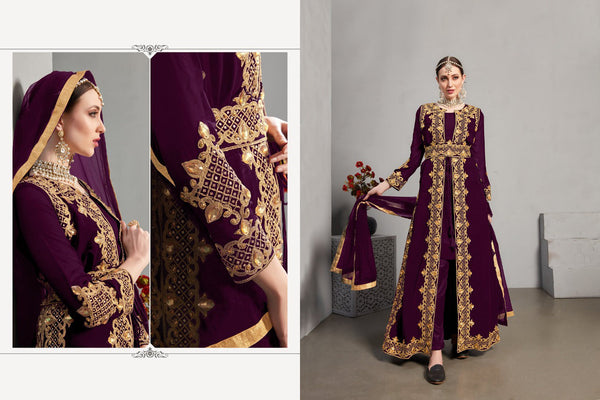 Koti concept Faux Georgette with embroidery work + Heavy stone work Suit