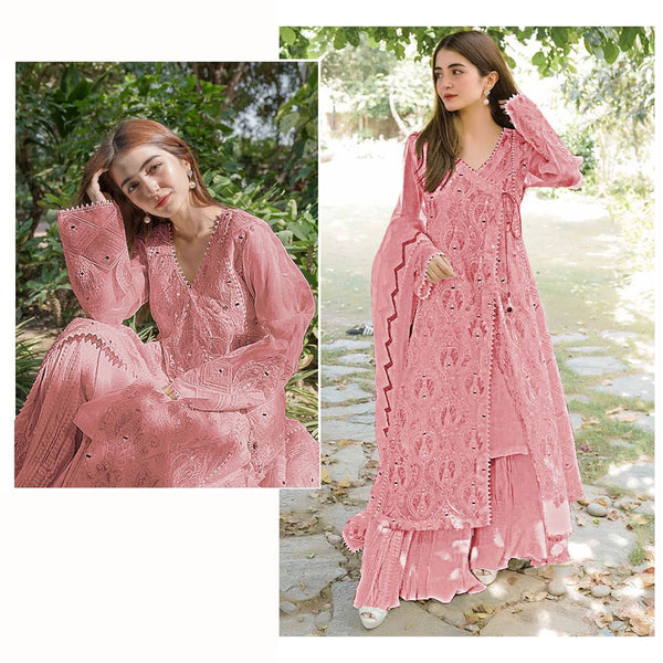 BEAUTIFUL FAUX GEORGETTE EMBROIDERED SUIT