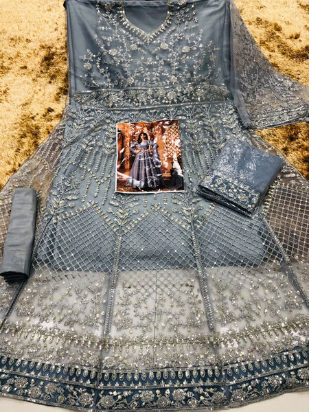 BEAUTIFUL HEAVY NET WITH SEQUENCE GOWN