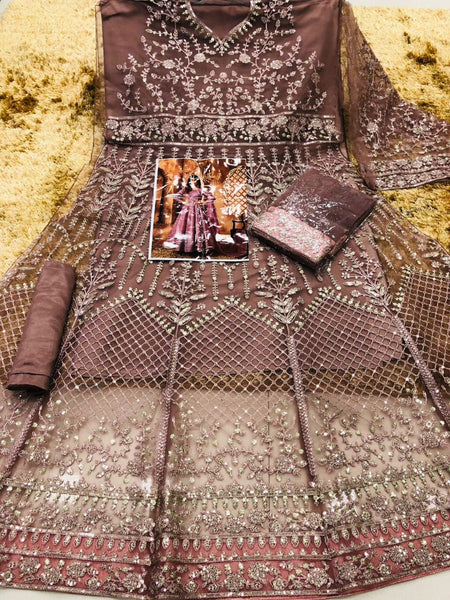 BEAUTIFUL HEAVY NET WITH SEQUENCE GOWN