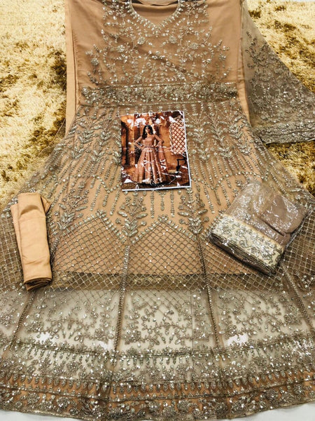 BEAUTIFUL HEAVY NET WITH SEQUENCE GOWN