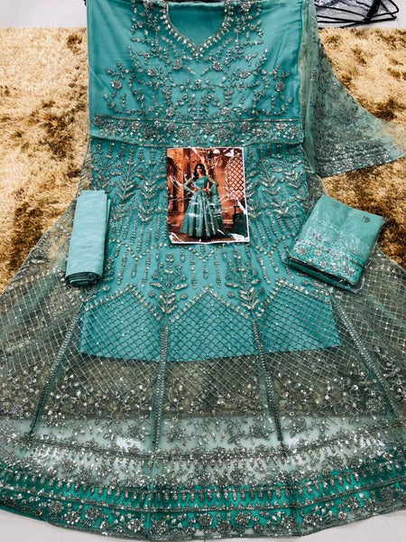 BEAUTIFUL HEAVY NET WITH SEQUENCE GOWN