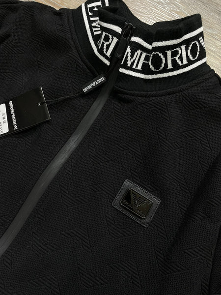 Premium Black Tracksuit with Signature Logo Detailing