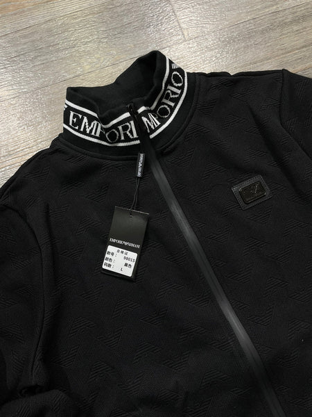 Premium Black Tracksuit with Signature Logo Detailing