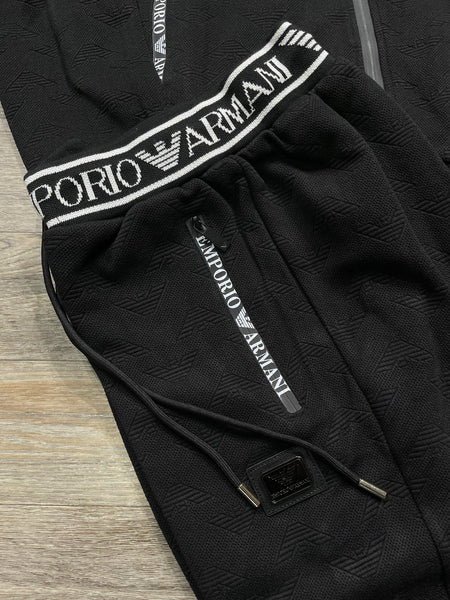 Premium Black Tracksuit with Signature Logo Detailing