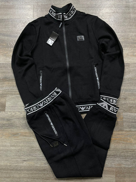 Premium Black Tracksuit with Signature Logo Detailing