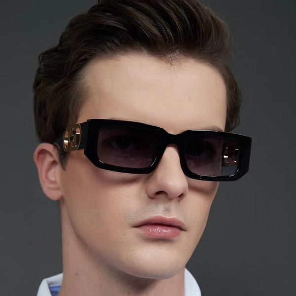 Hot Square Frame Retro Gradient Shades Men