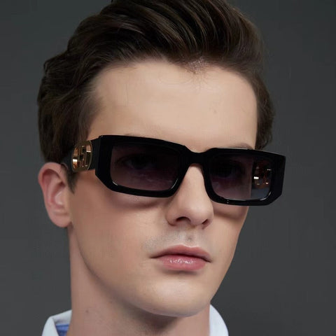 Hot Square Frame Retro Gradient Shades Men