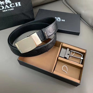 Luxurious Embossed Leather Strap Belt
