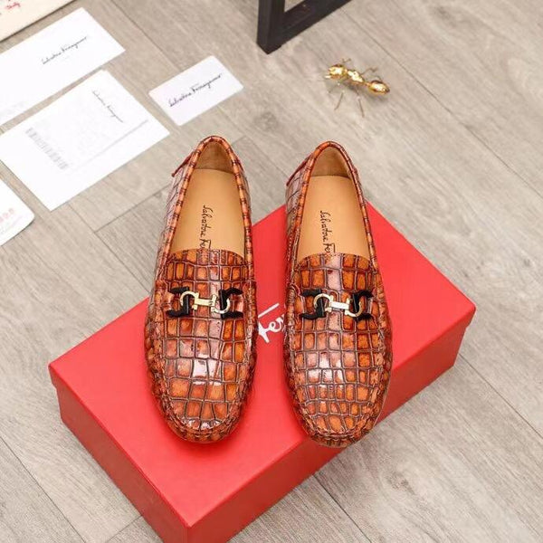 Premium Croco Embossed Pattern Loafers