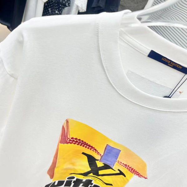 Luxe Print Round Neck Drop Shoulder Tee for Men