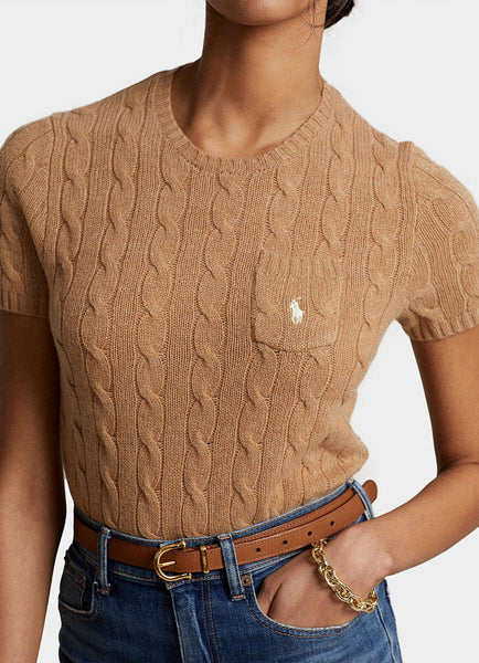 Striped Cable Short-Sleeve JUMPER  For Women