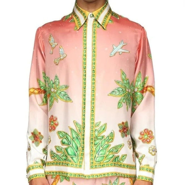 Premium Tropical Elegance Shirt – Coral Paradise Edition
