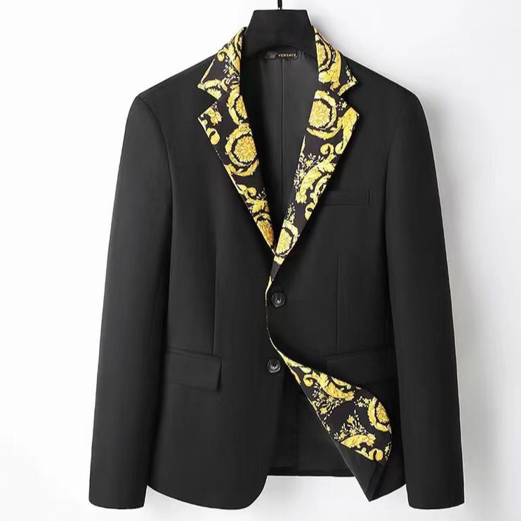 Luxury  Baroque Print Black Blazer