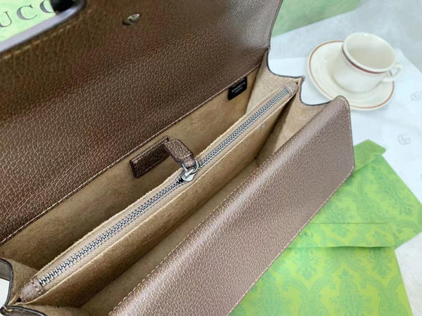 Beige GG Supreme Canvas Dionysus Top Handle Chain Bag