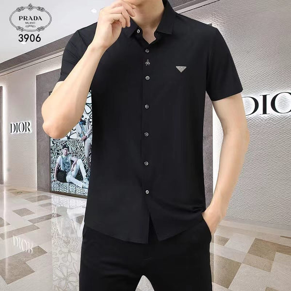 Classic Black Half-Sleeve Formal Shirt  Timeless Elegance