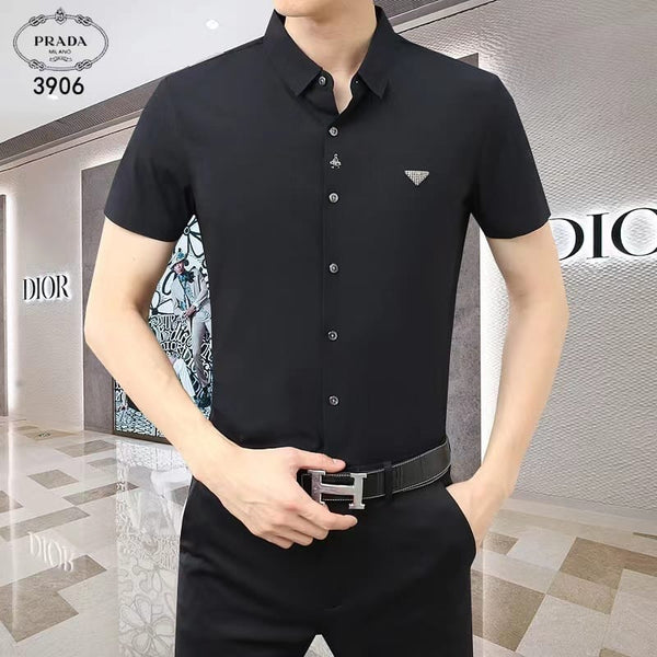 Classic Black Half-Sleeve Formal Shirt  Timeless Elegance