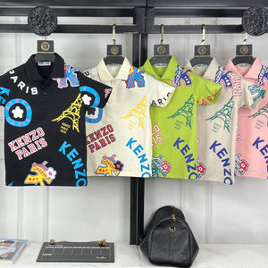 Graphic-Print Cotton  Polo  Collar T-shirt