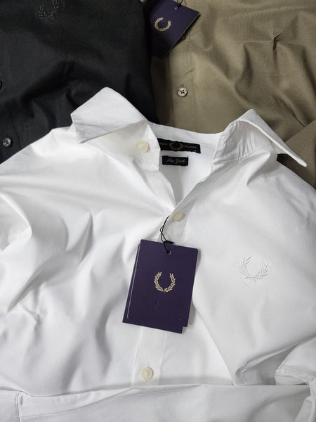 Branded  Logo-Embroidered Full Sleeve Shirt