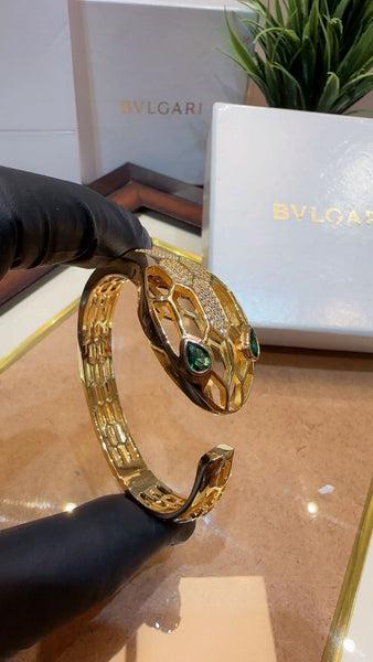 Premium Golden Serpenti Viper Hand Bracelet
