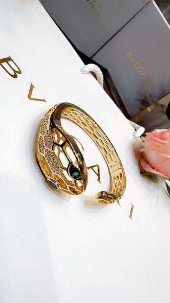 Premium Golden Serpenti Viper Hand Bracelet