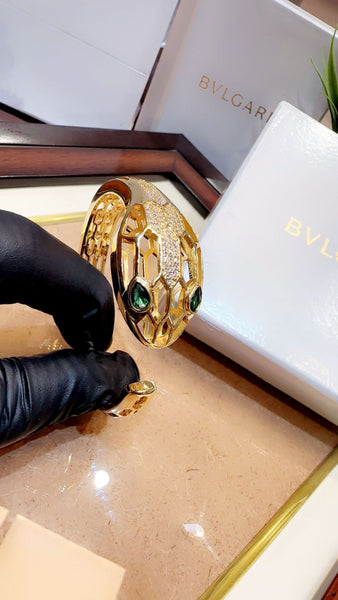 Premium Golden Serpenti Viper Hand Bracelet