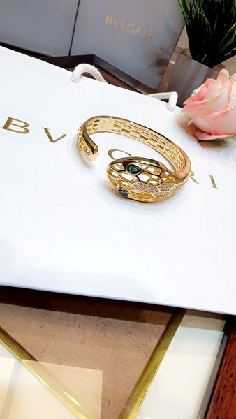 Premium Golden Serpenti Viper Hand Bracelet