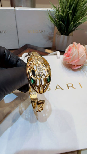 Premium Golden Serpenti Viper Hand Bracelet