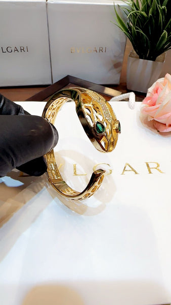 Premium Golden Serpenti Viper Hand Bracelet