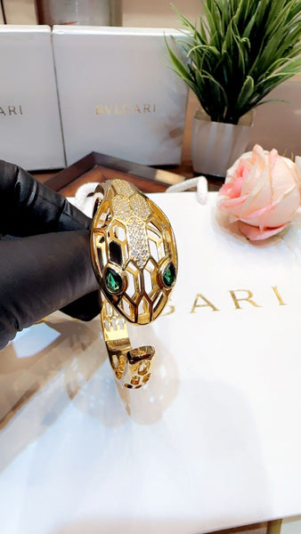 Premium Golden Serpenti Viper Hand Bracelet