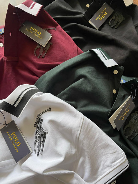Imported Webbing Collar T-shirt With Patched Logo