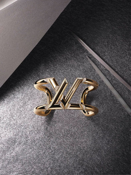 L & V Volt One Cuff, Yellow Gold And Diamonds