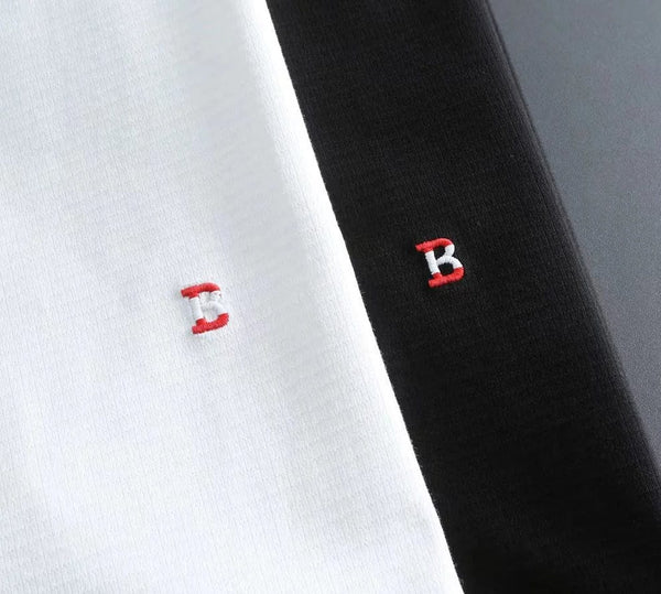 B Monogram Embroidery Logo Brfanded  T-Shirt