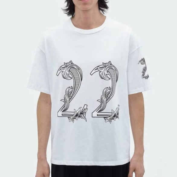 Premium Oversized  White 22 T-shirt