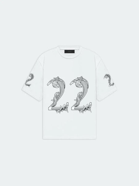 Premium Oversized  White 22 T-shirt