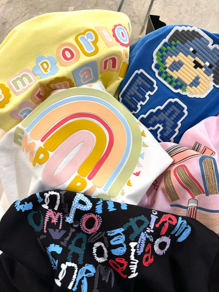 Premium Graphic Logo-Print T-shirt For  Kids Girls