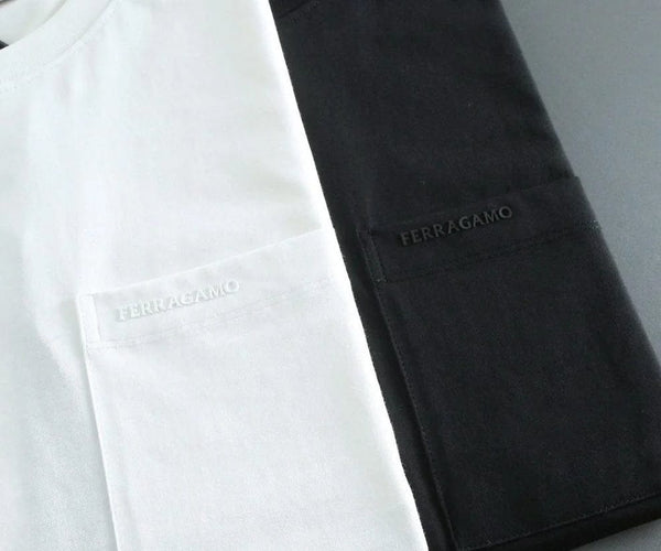 Branded Round Neck T-shirt With  Pocket
