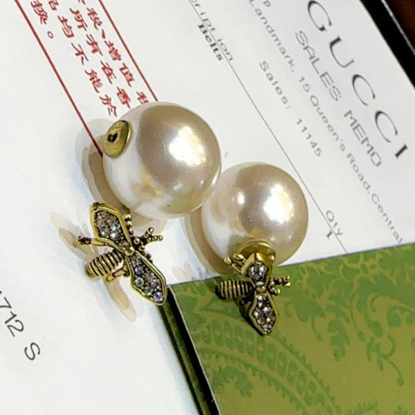 Branded Honey Bee pearl Beautiful Earrings