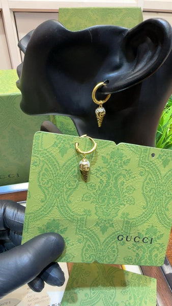 Premium Double G Cone Drop Earring