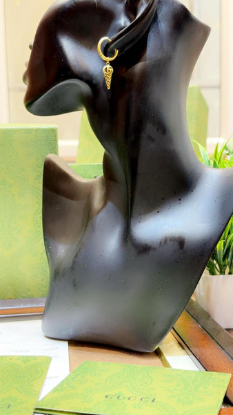 Premium Double G Cone Drop Earring