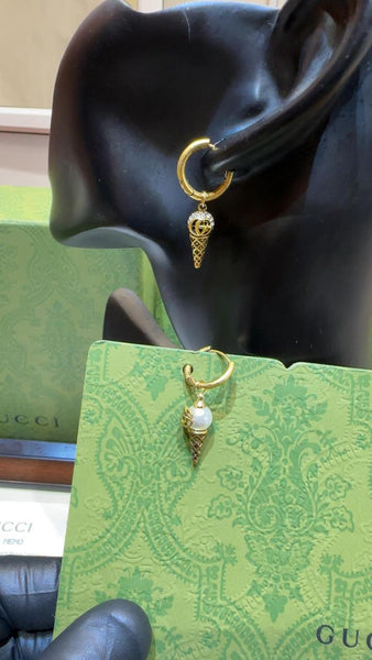 Premium Double G Cone Drop Earring