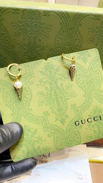 Premium Double G Cone Drop Earring