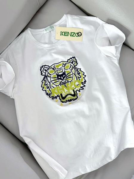 Premium Tiger Embroidered  Branded T-shirt for Women