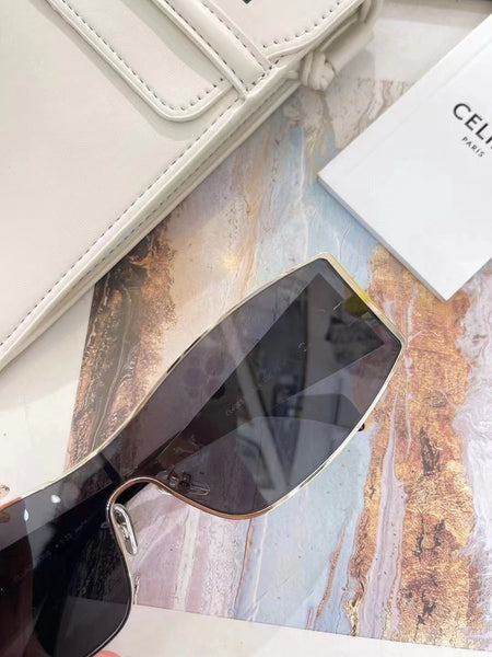 Elegant and Stylish Rectangular-Frame Gold/Silver-Tone Sunglasses