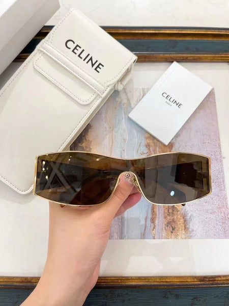 Elegant and Stylish Rectangular-Frame Gold/Silver-Tone Sunglasses